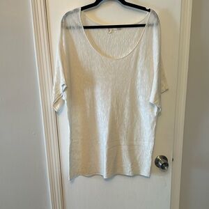 Eileen Fisher White Short-Sleeve Women's Top size large